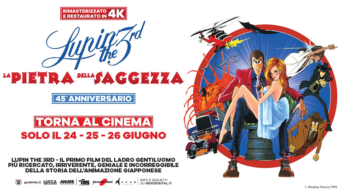 “LUPIN III – LA PIETRA DELLA SAGGEZZA”di SÔJI YOSHIKAWAAL CINEMA IN VERSIONE RESTAURATA 4KCON LO STORICO DOPPIAGGIO DEL 1979