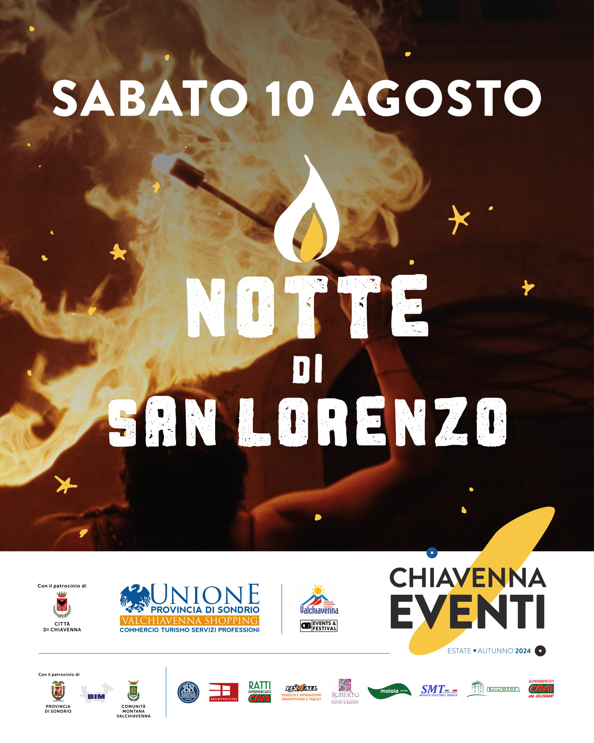 ASPETTANDO LA NOTTE DI SAN LORENZO. Chiavenna pronta ad accogliere migliaia di visitatori nella magica “Notte di San Lorenzo”.In centro, vie e piazze saranno illuminate da 2000 candele