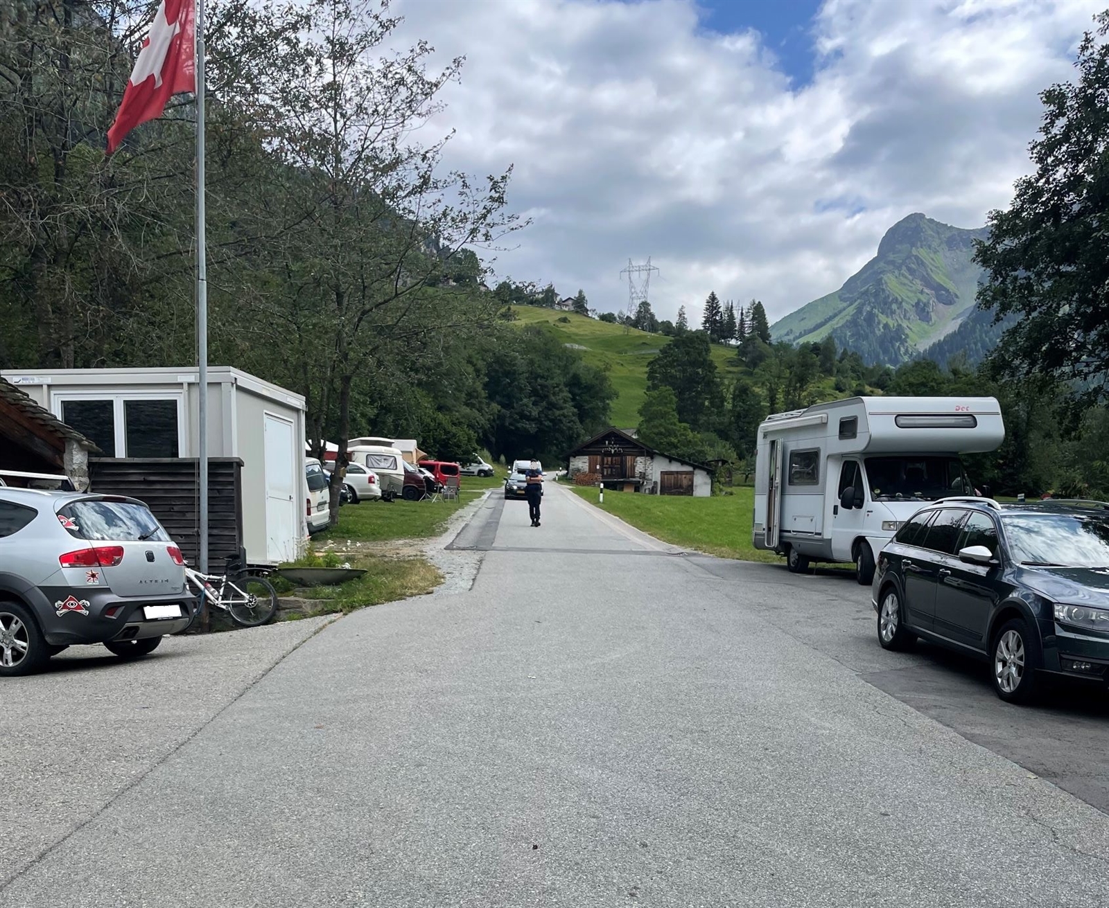 Svizzera 🇨🇭 Cantone dei Grigioni. Vicosoprano: Collisione tra due biciclette